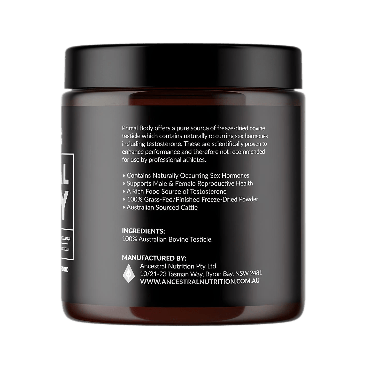Ancestral Nutrition Primal Body Grass Fed Bovine Testicle Powder 60g - JING Organics