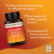 Dr. Mercola Vitamin D3 & K2 30 Capsules - JING Organics
