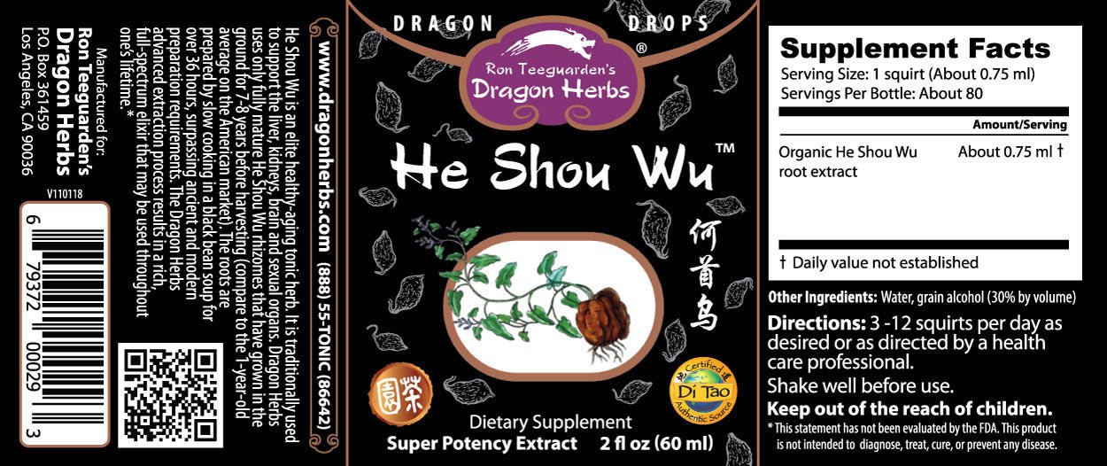 Dragon Herbs He Shou Wu Drops 60ml - JING Organics