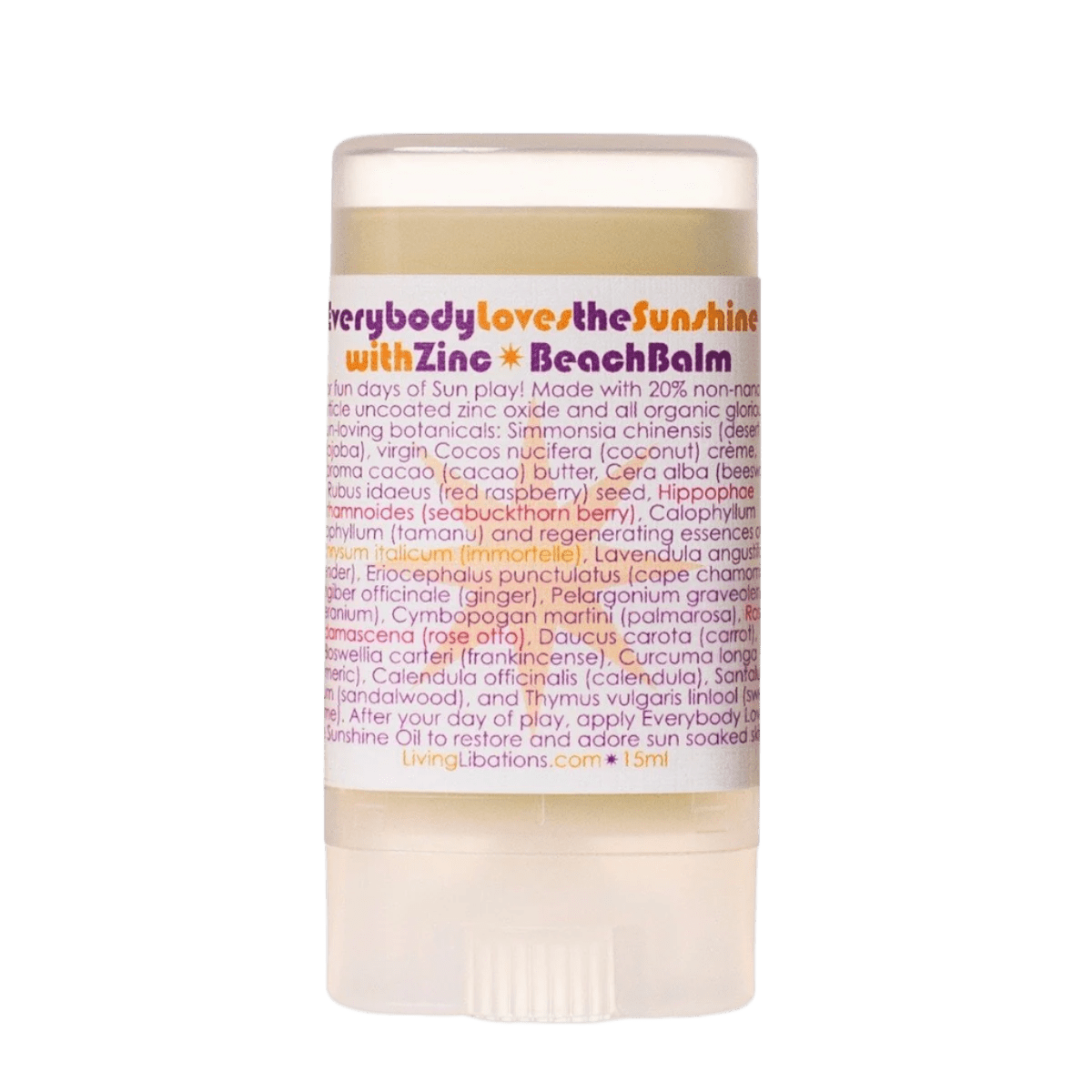 Living Libations Everybody Loves The Sun Zinc Stick 15ml - JING Organics