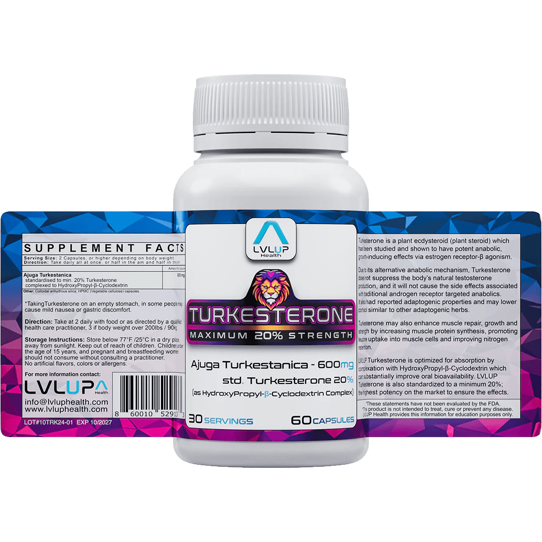 LVLUP Health Turkesterone 60 Capsules - JING Organics