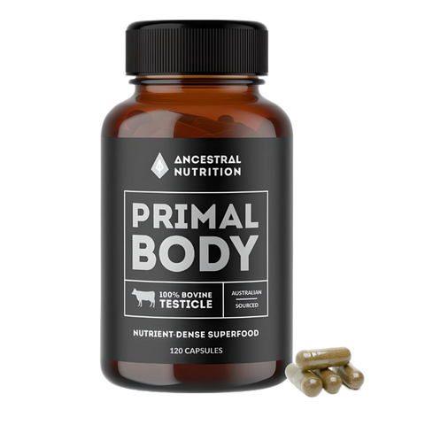 Ancestral Nutrition Primal Body Grass Fed Bovine Testicle 120 Capsules