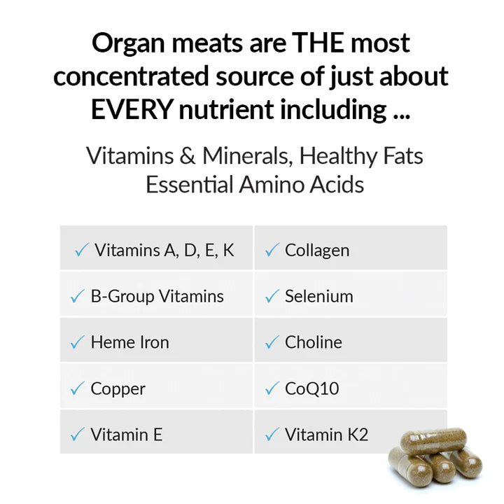 Ancestral Nutrition Primal Multi Beef Organs 120 Capsules