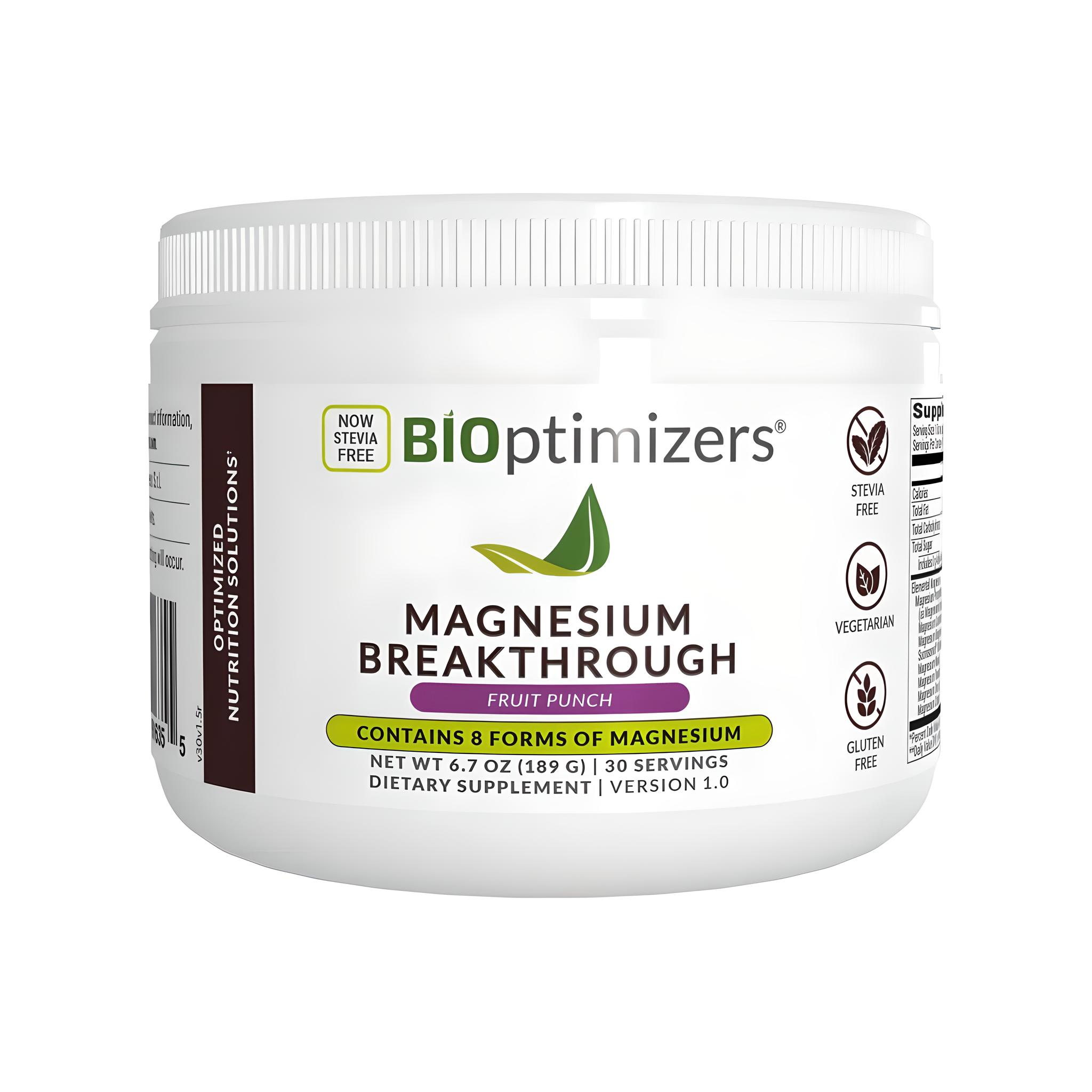 BIOptimizers Magnesium Breakthrough Drink Powder Fruit Punch 189g