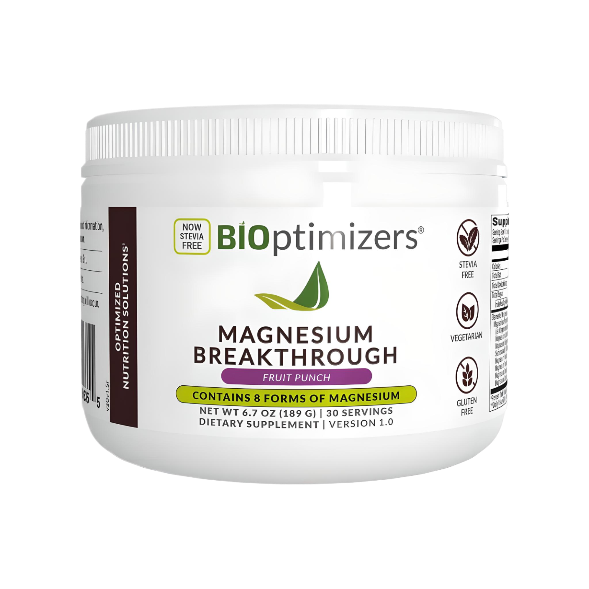 BIOptimizers Magnesium Breakthrough Drink Powder Fruit Punch 189g