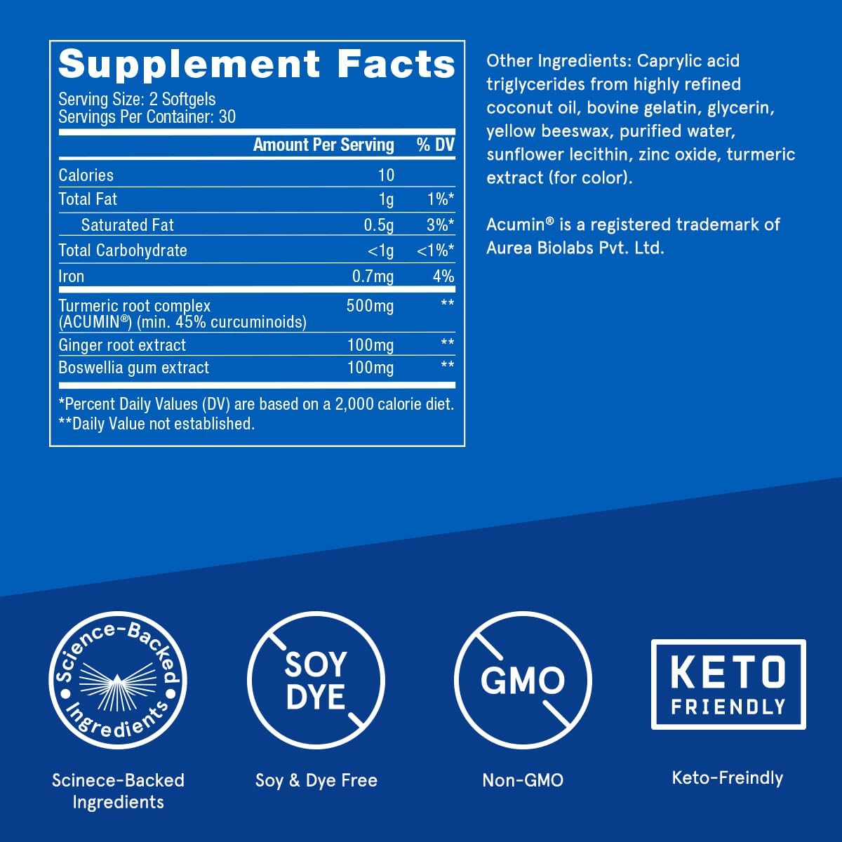 Bulletproof Turmeric Curcumin Complex 60 Capsules