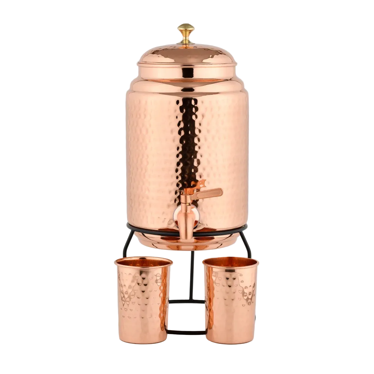 Copper Culture 5L Pure Copper Water Dispenser with 300ml Cups & Stand