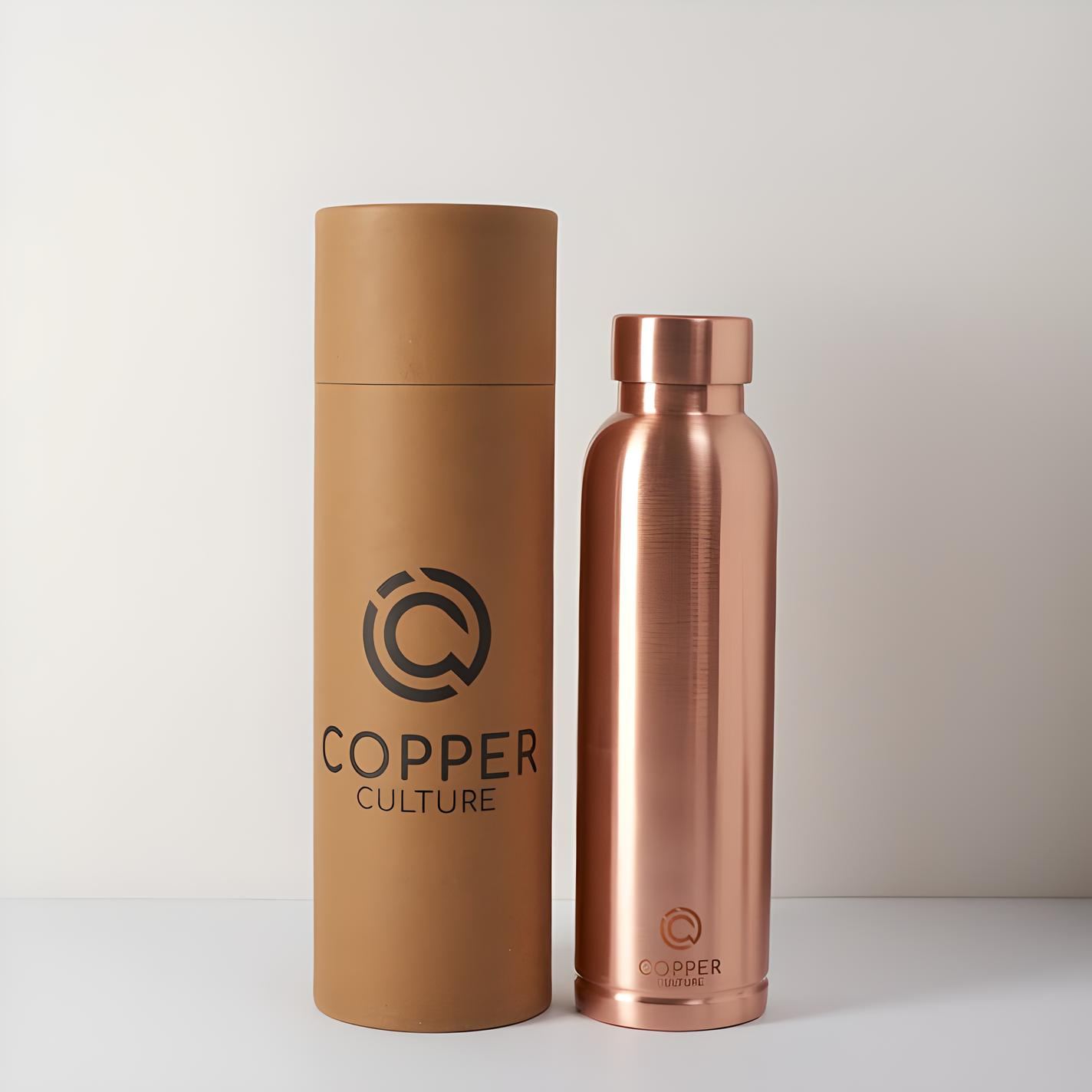 Copper Culture Polished Copper Drink Bottle 950ml