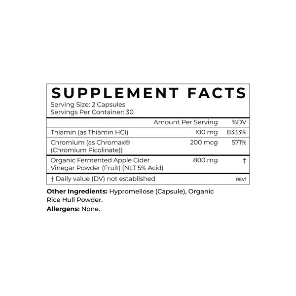 Cymbiotika Apple Cider Vinegar 60 Capsules