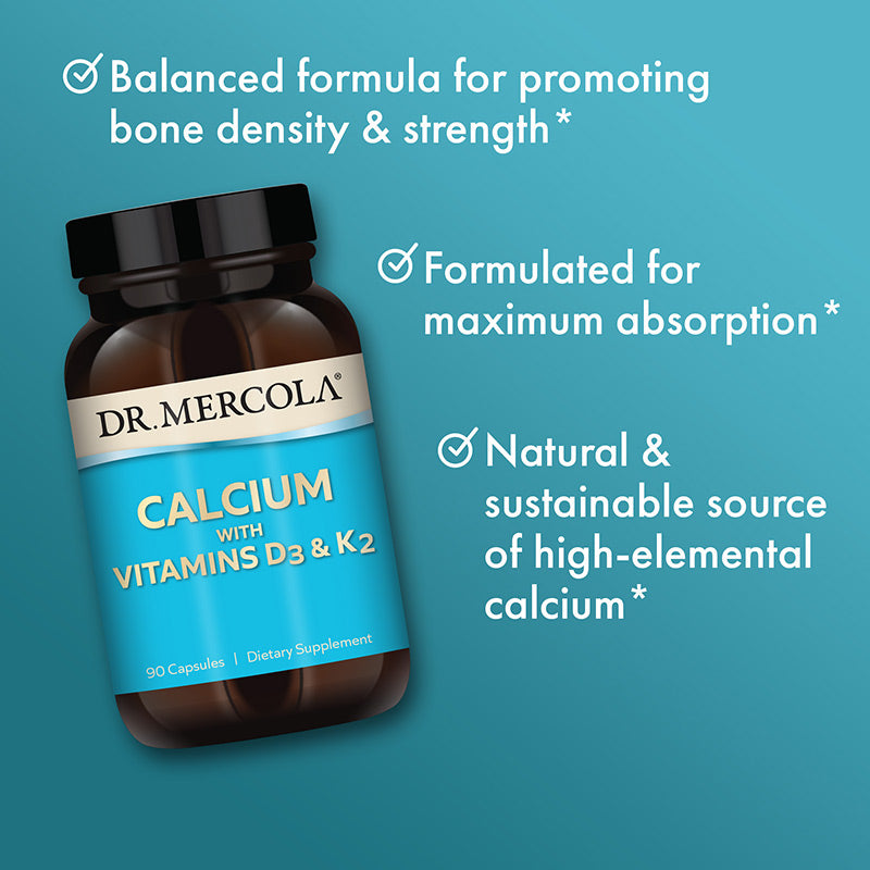 Dr. Mercola Calcium with Vitamin D3 & K2 90 Capsules