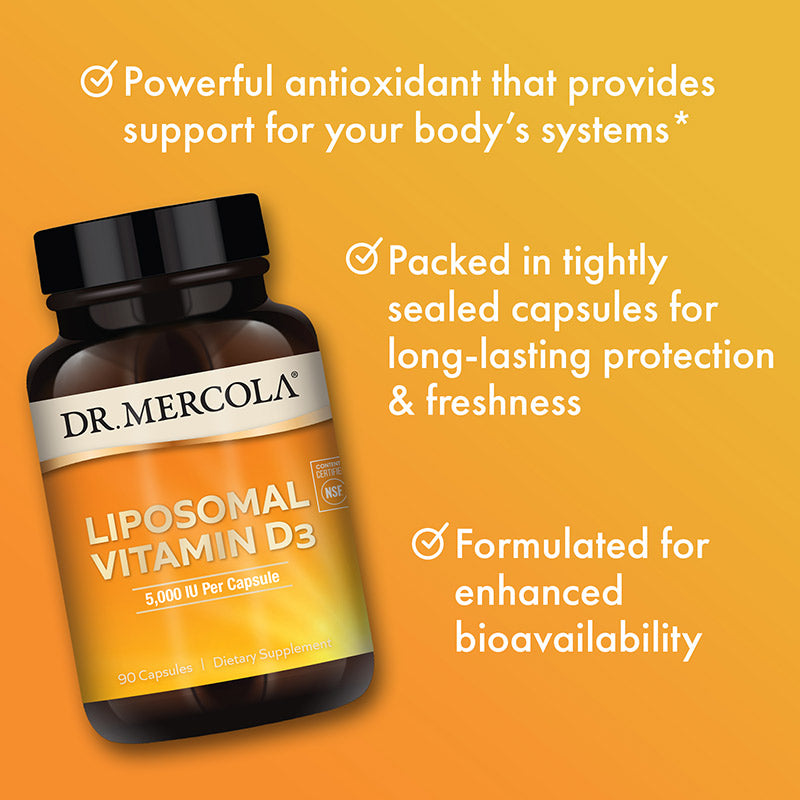 Dr. Mercola Liposomal Vitamin D3 5000 IU 90 Capsules