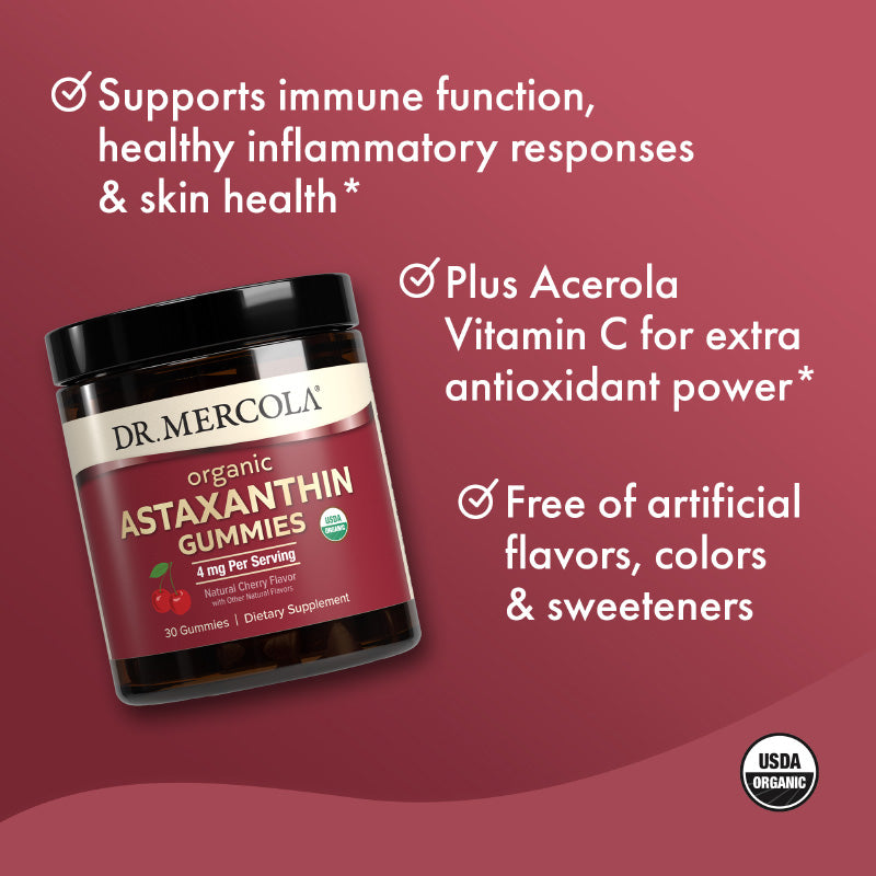 Dr. Mercola Organic Astaxanthin Cherry 30 Gummies
