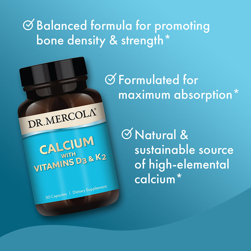 Dr. Mercola Calcium with Vitamins D3 & K2 30 Capsules