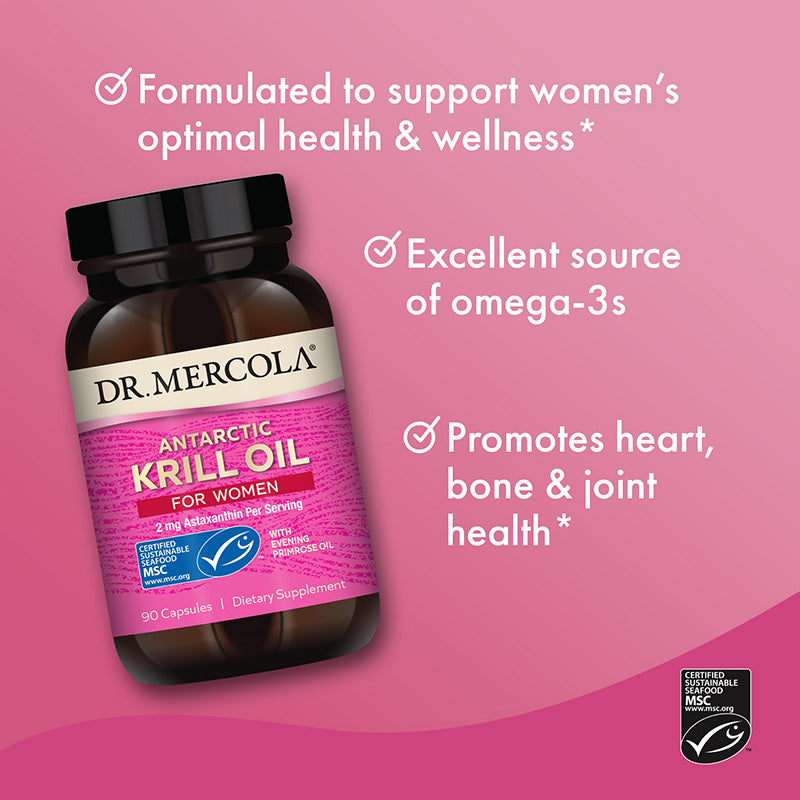 Dr. Mercola Antarctic Krill Oil for Women 1000mg 90 Capsules