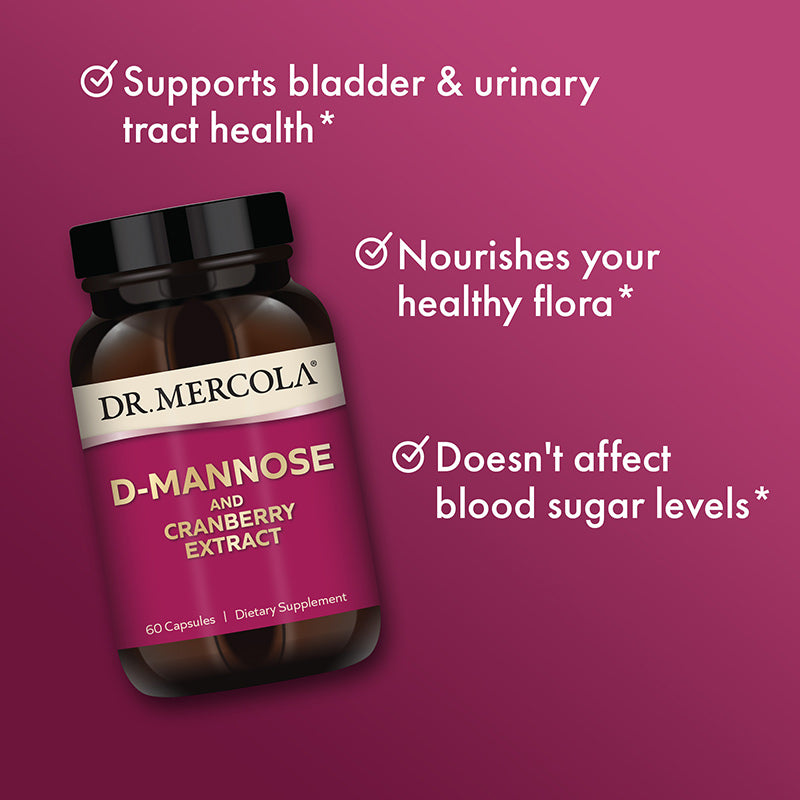 Dr. Mercola D-甘露糖和蔓越莓提取物 60 粒胶囊
