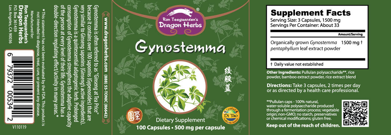 Dragon Herbs Gynostemma 100 Capsules