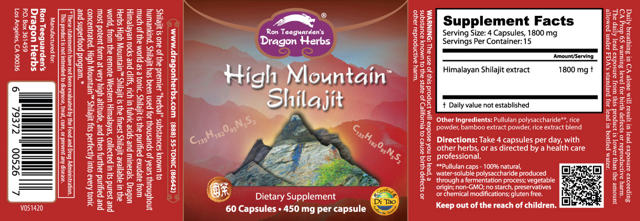 Dragon Herbs Shilajit de Alta Montaña 60 cápsulas