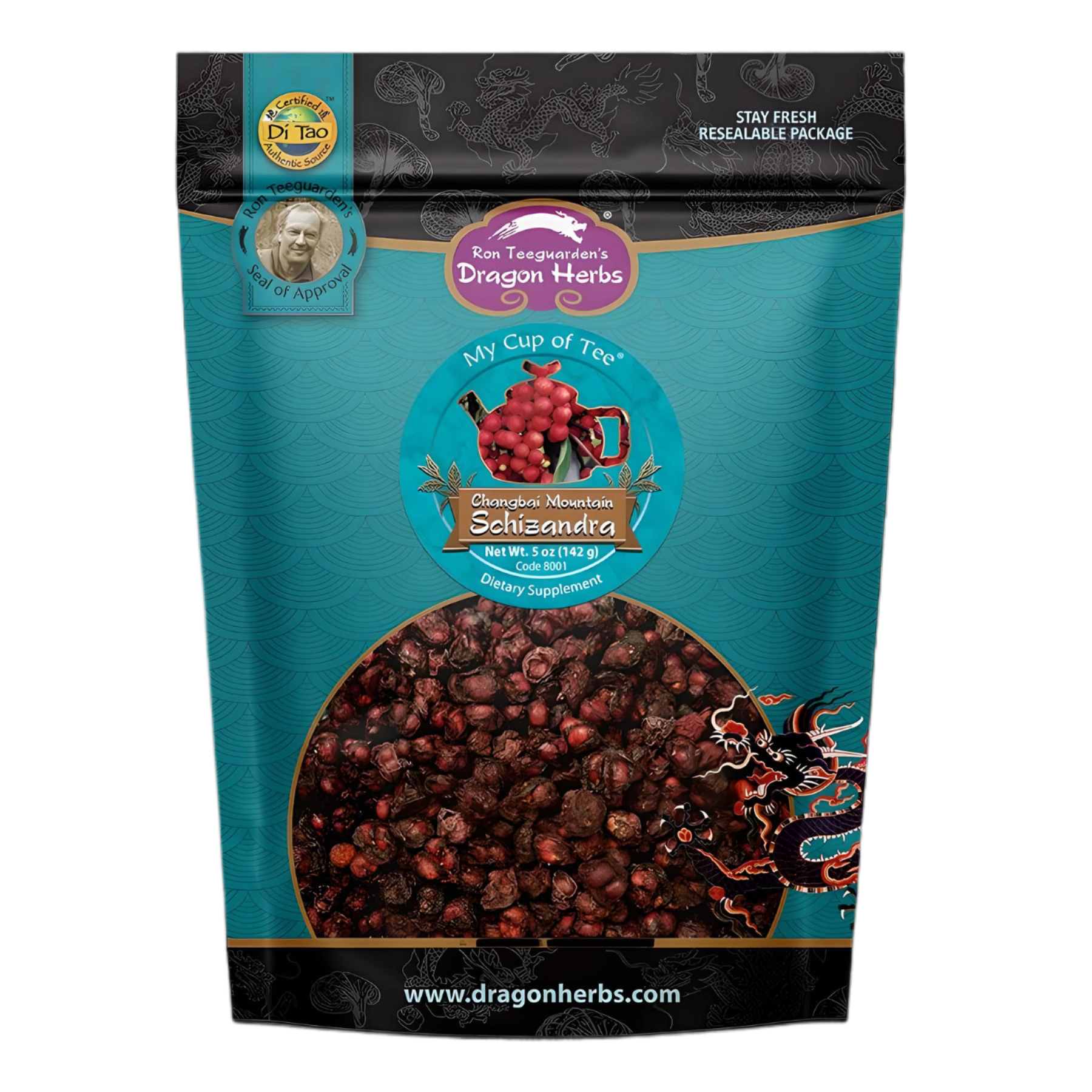 Dragon Herbs Organic Changbai Mountain Schizandra Fruit 5 oz.