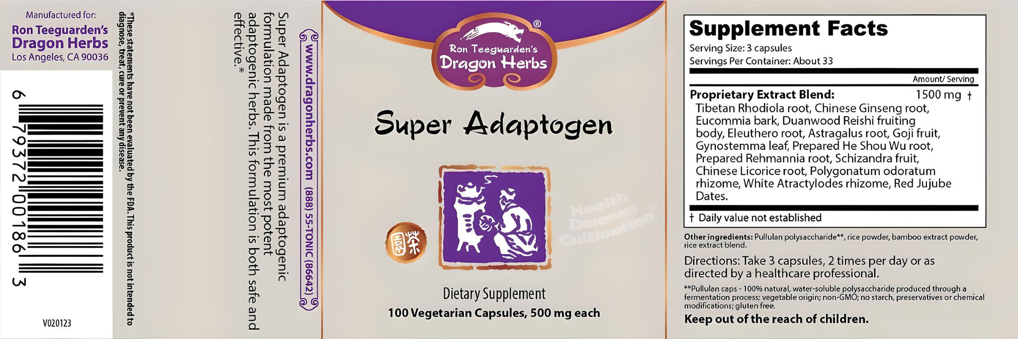 Dragon Herbs 超级适应原 100 粒