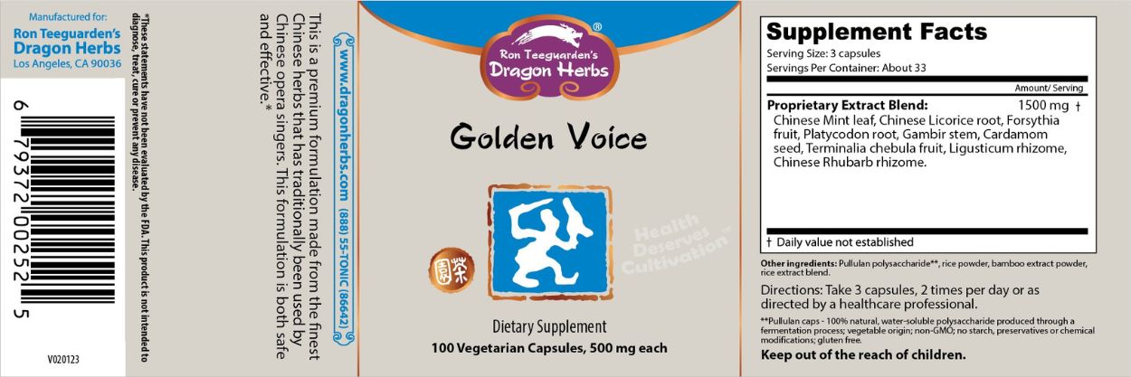 Dragon Herbs Golden Voice 100 Capsules