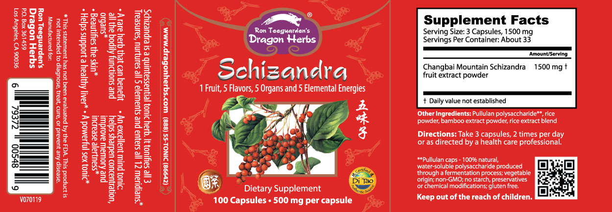 Dragon Herbs Schizandra 100 Capsules