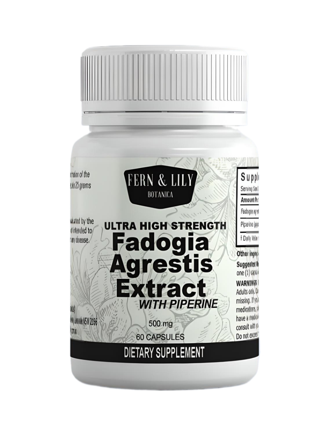 Fern & Lily Botanica Fadogia Agrestis Extract with Piperine 500mg 60 Capsules