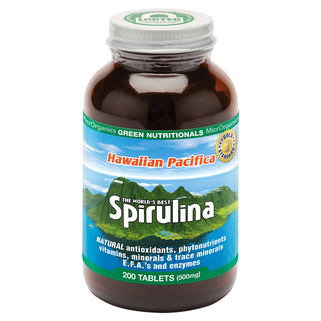 Green Nutritionals Hawaiian Pacifica Spirulina Tabletas 200 tabletas