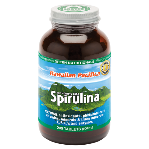 Green Nutritionals Hawaiian Pacifica Spirulina Tabletas 200 tabletas