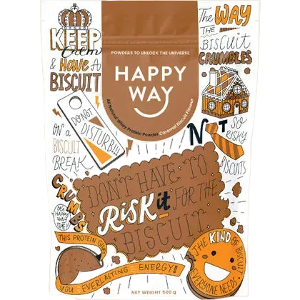 Happy Way Caramel Biscuit Whey Protein Powder 500g