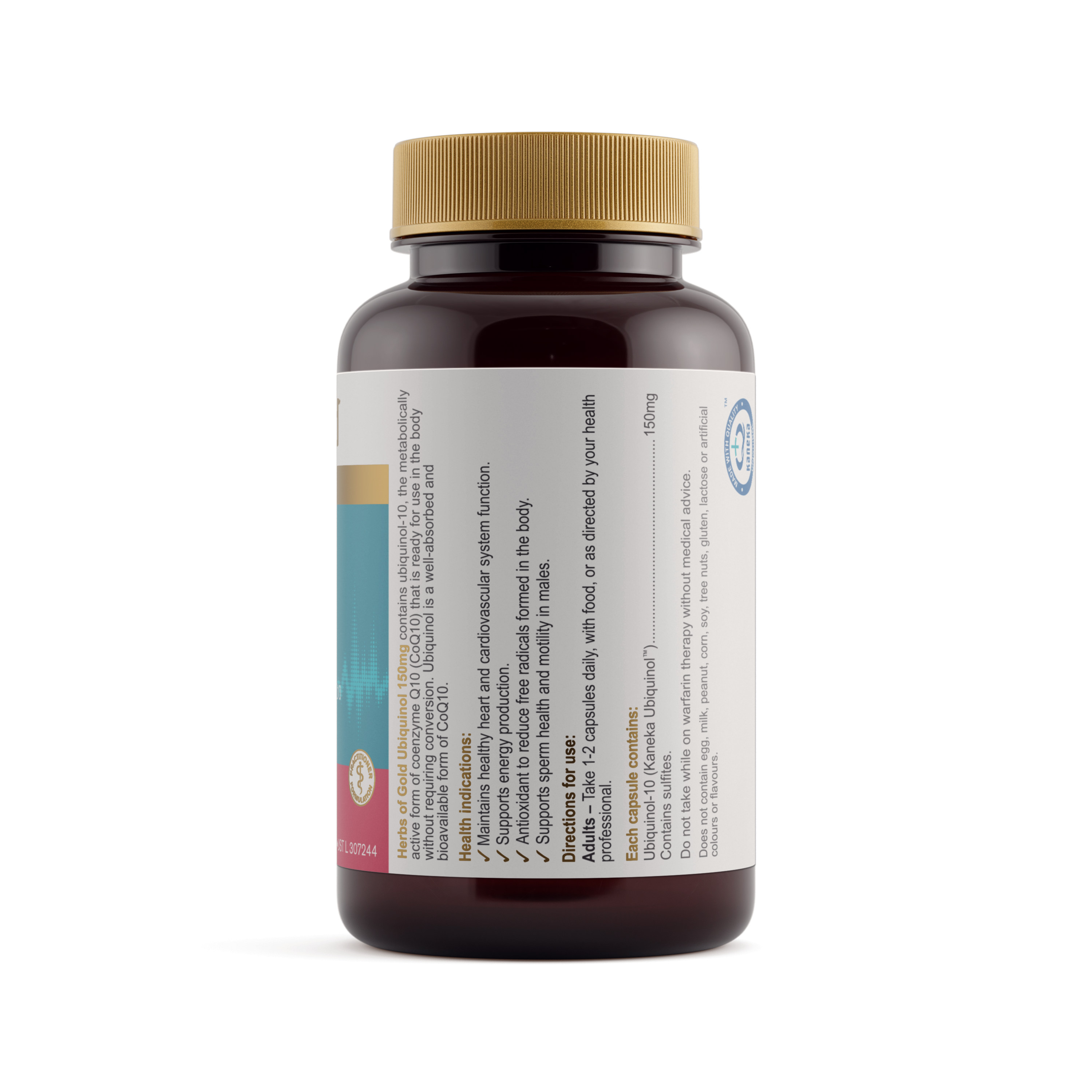 Herbs of Gold Ubiquinol 150mg 30 Capsules