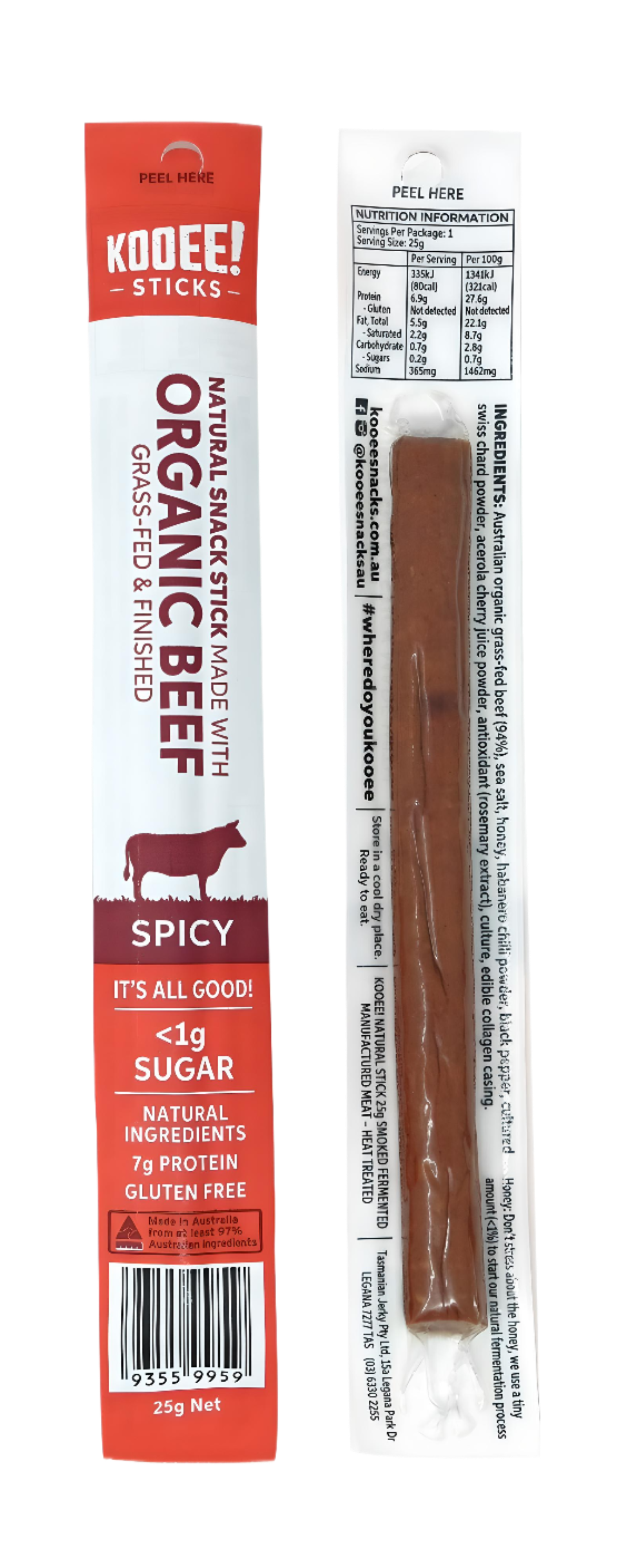 Kooee Grass-Fed Beef Snack Stick Spicy 25g