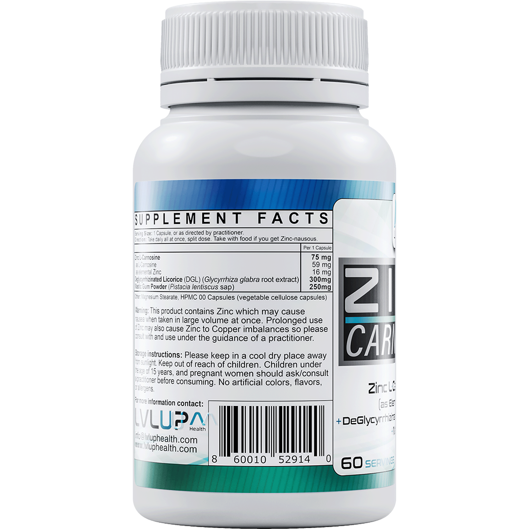 LVLUP Health Zinc Carnosine 60 Capsules