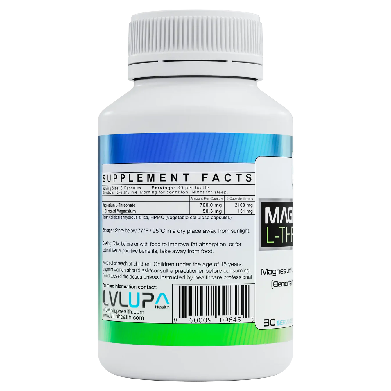 LVLUP Health Magnesium L-Threonate 90 Capsules