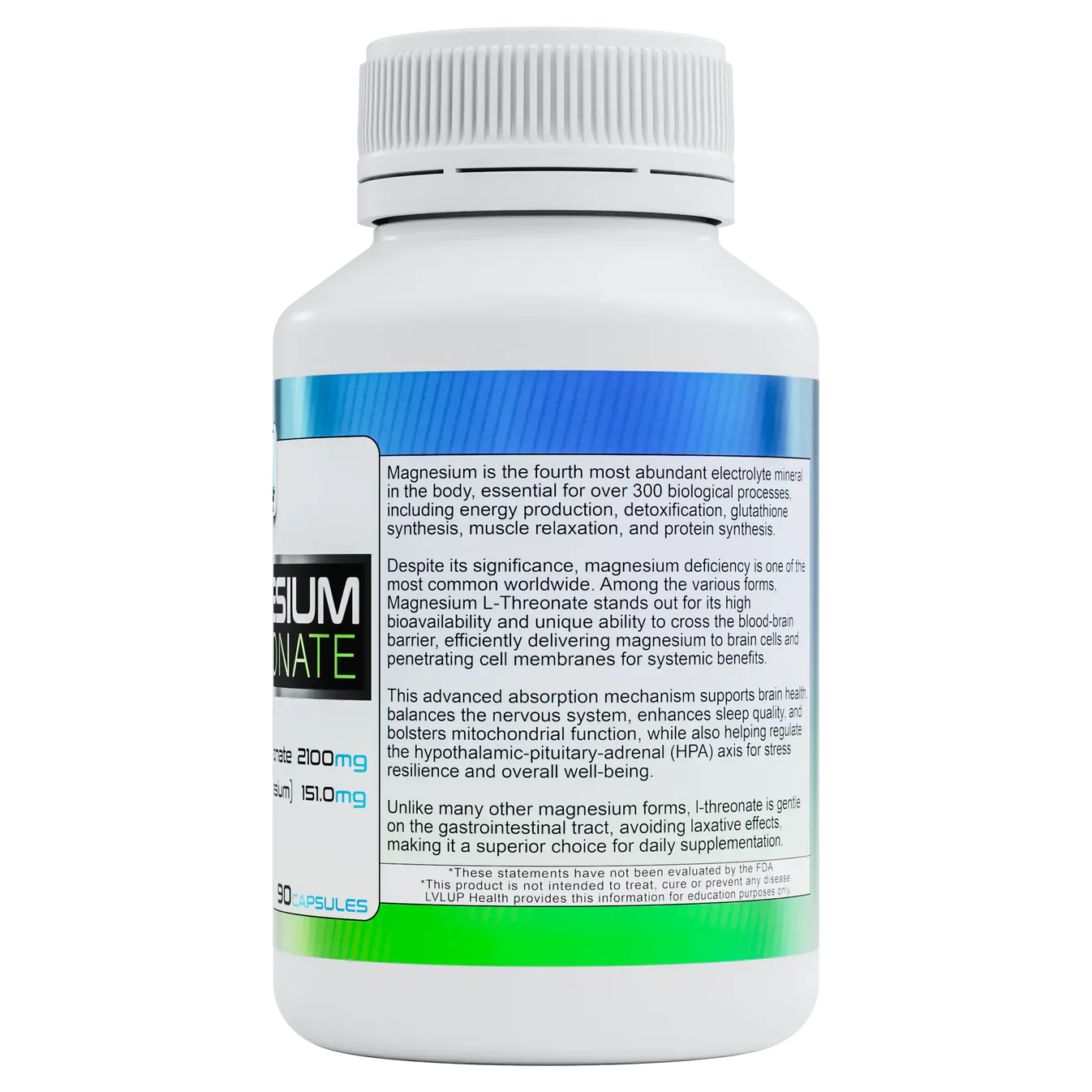 LVLUP Health Magnesium L-Threonate 90 Capsules