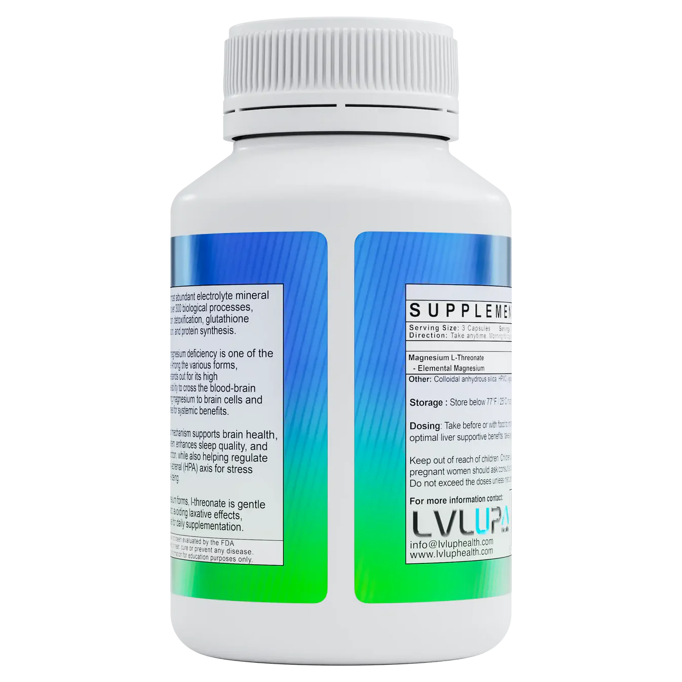 LVLUP Health Magnesium L-Threonate 90 Capsules