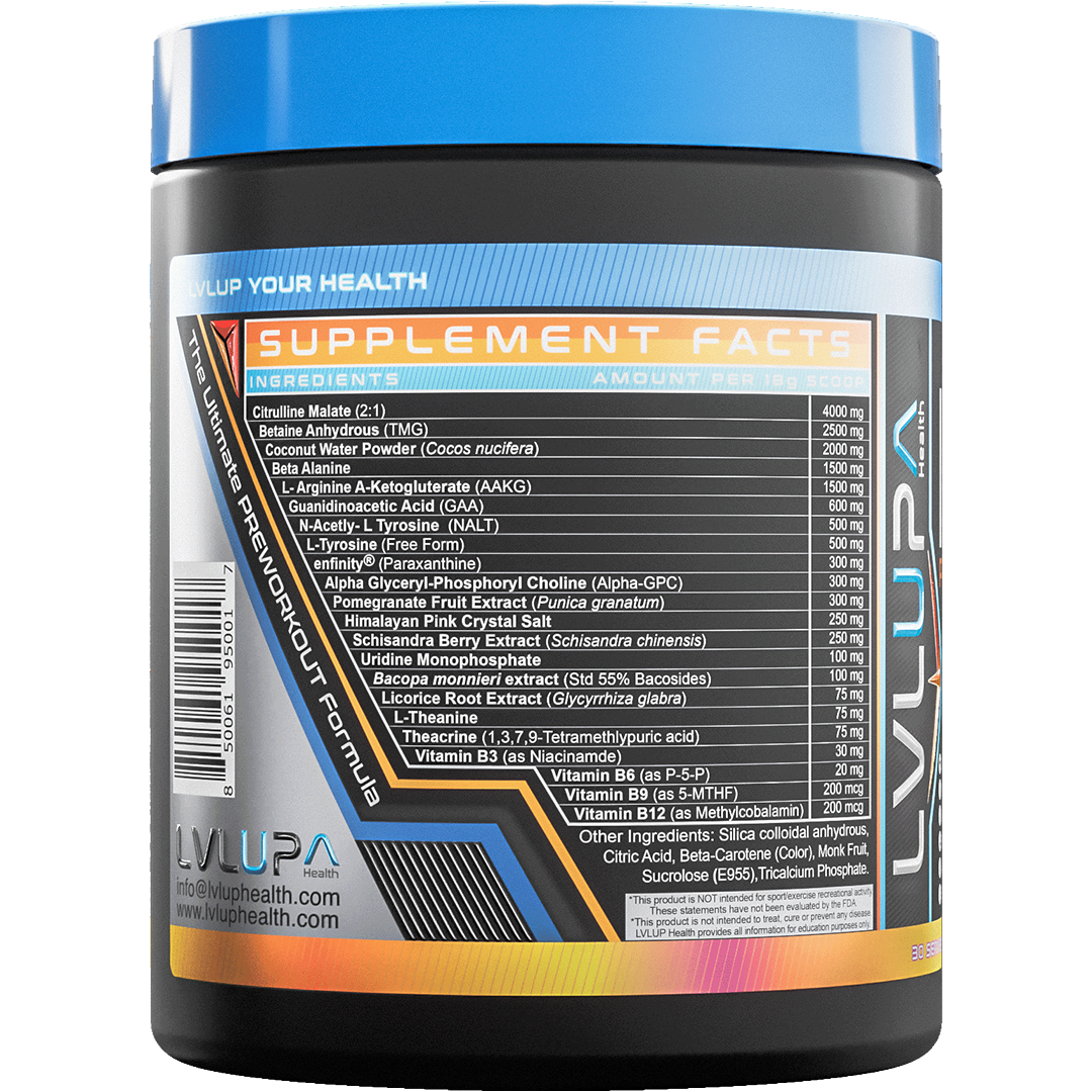 LVLUP Health Ready UP Pre-Workout Mango Passion 540g