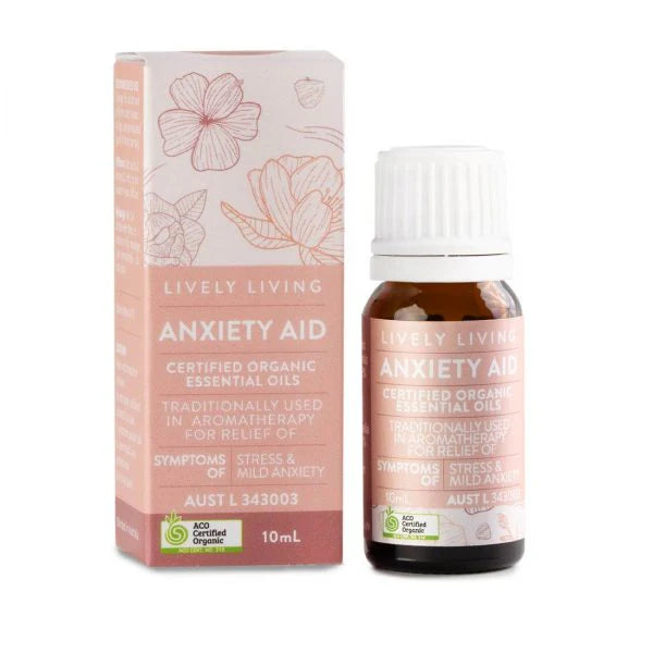Lively Living Anxiety Aid - Certified Organic Essential Oil Blend 10ml