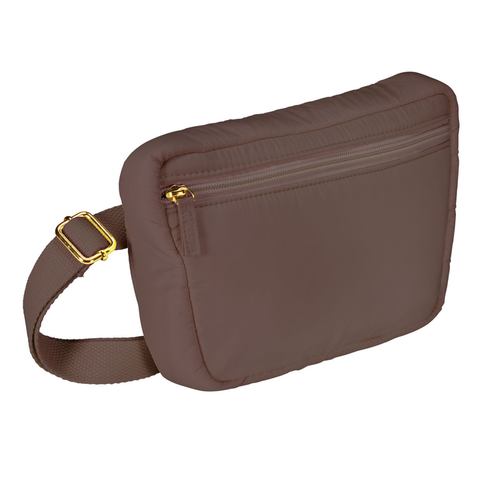 Living Libations Puffer Hip Bag with EMF Shield in Coffee Bean