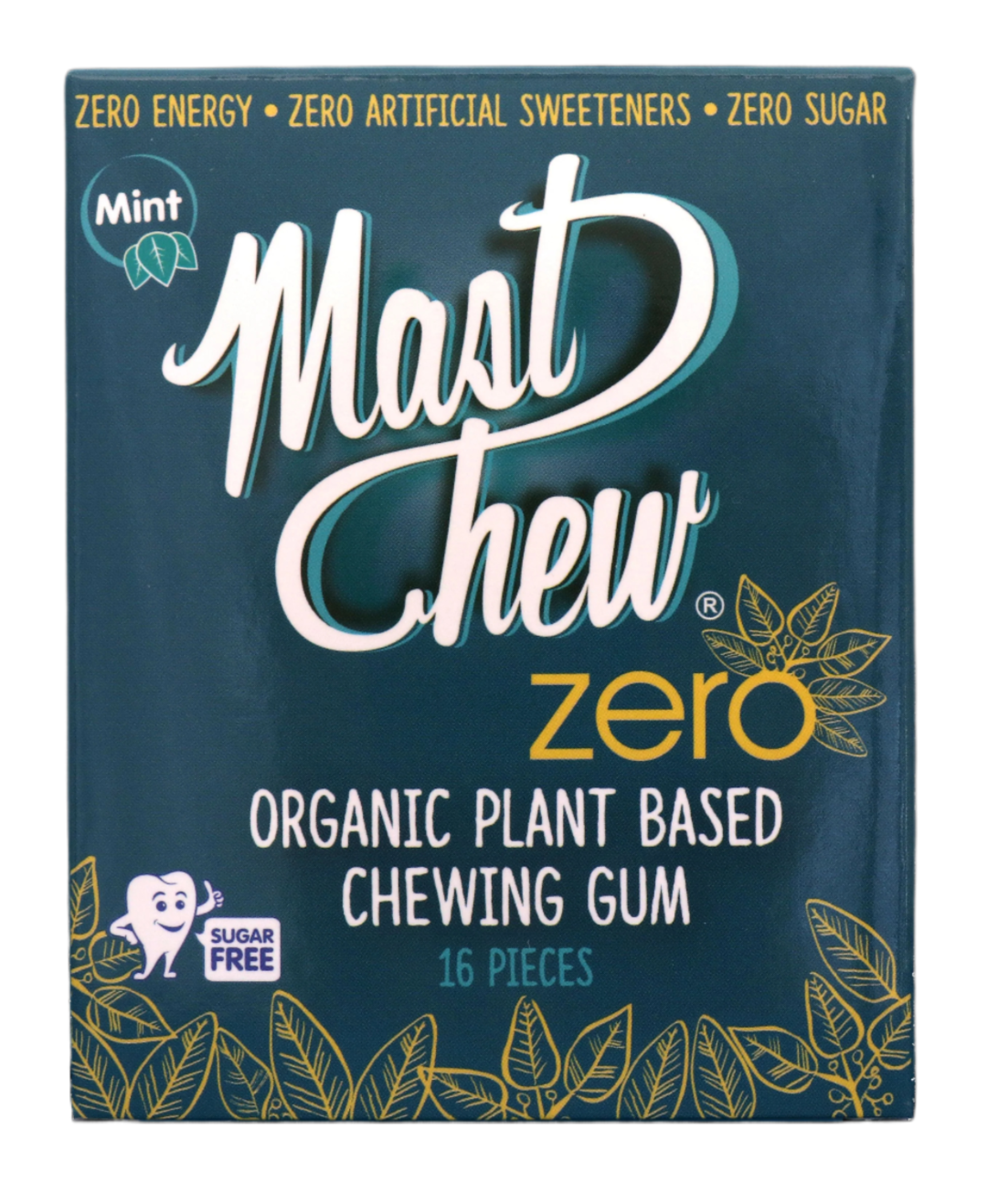 Mast Chew Organic Plant Based Chewing Gum Mint Zero 16 pieces