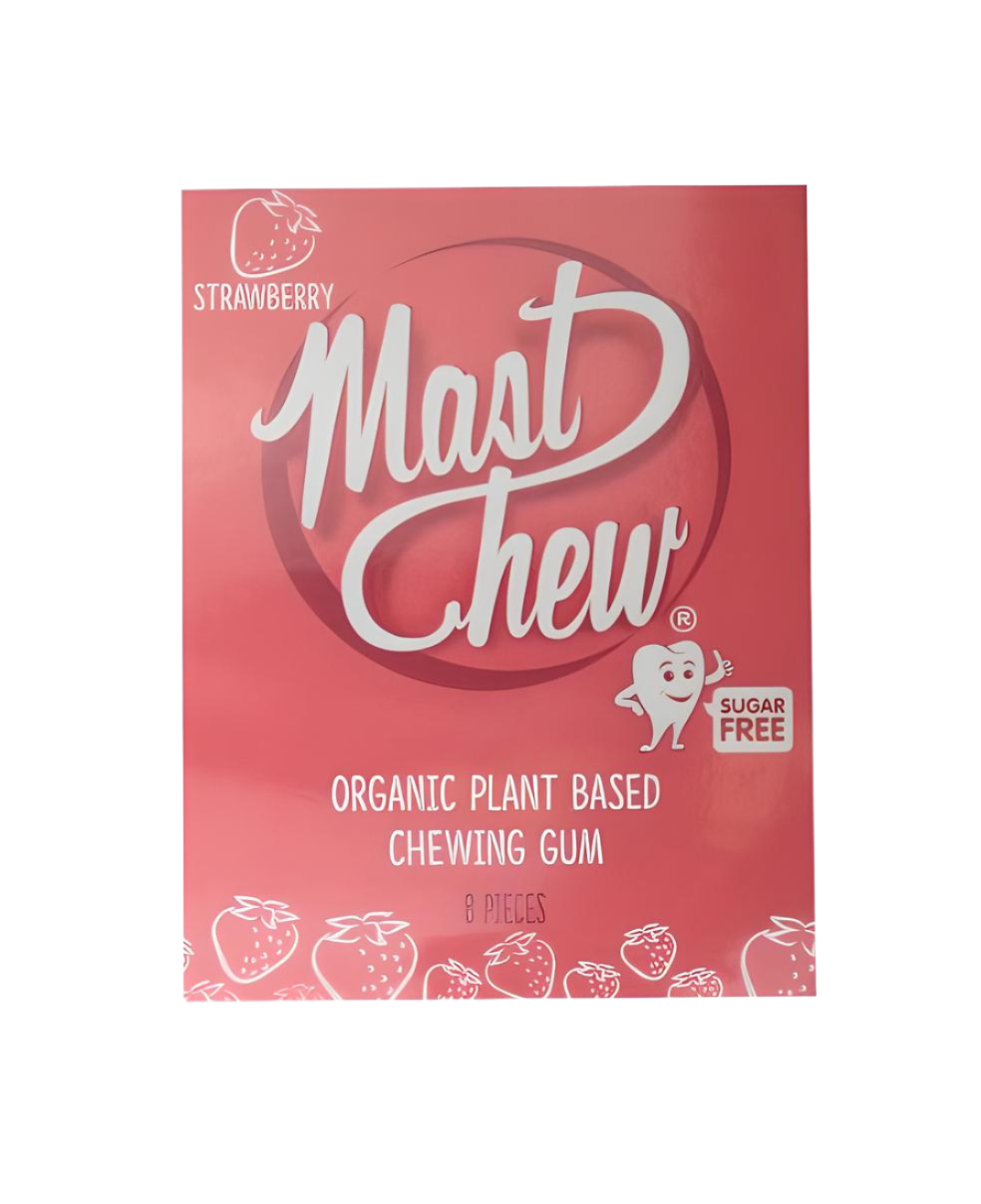 Mast Chew Organic Plant Based Chewing Gum Strawberry 8 pieces
