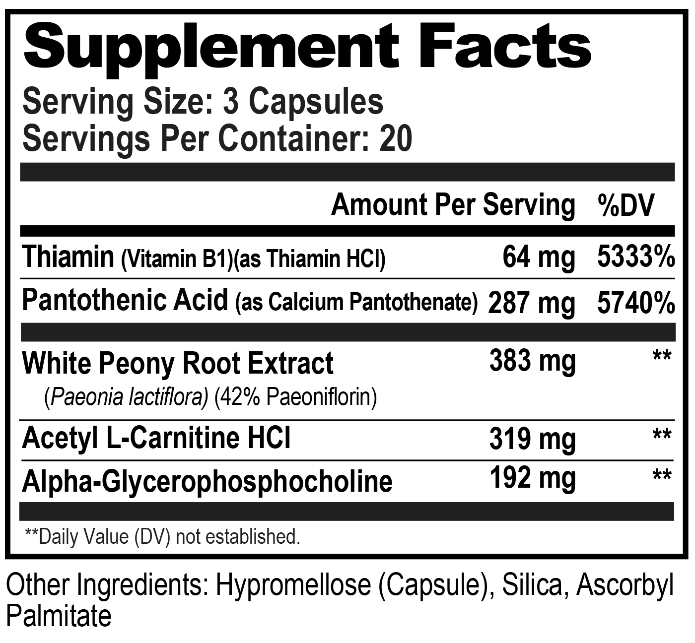 Natural Stacks Acetylcholine Brain Food 60 caps