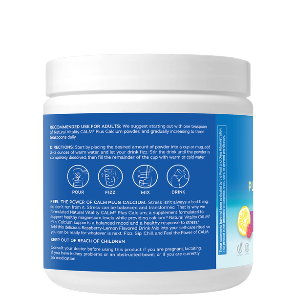 Natural Vitality Calm Plus Calcium Raspberry Lemon 226g
