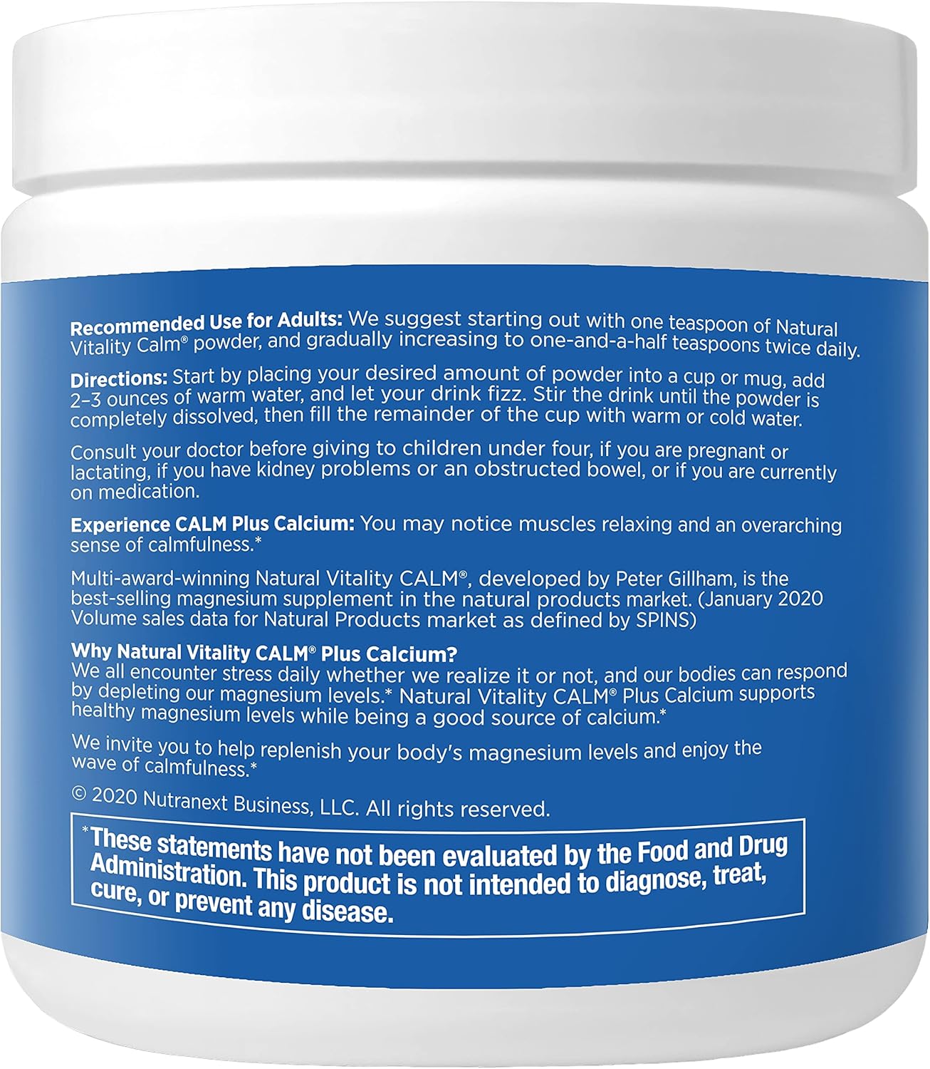 Natural Vitality Calm Plus Calcium Unflavoured 226g