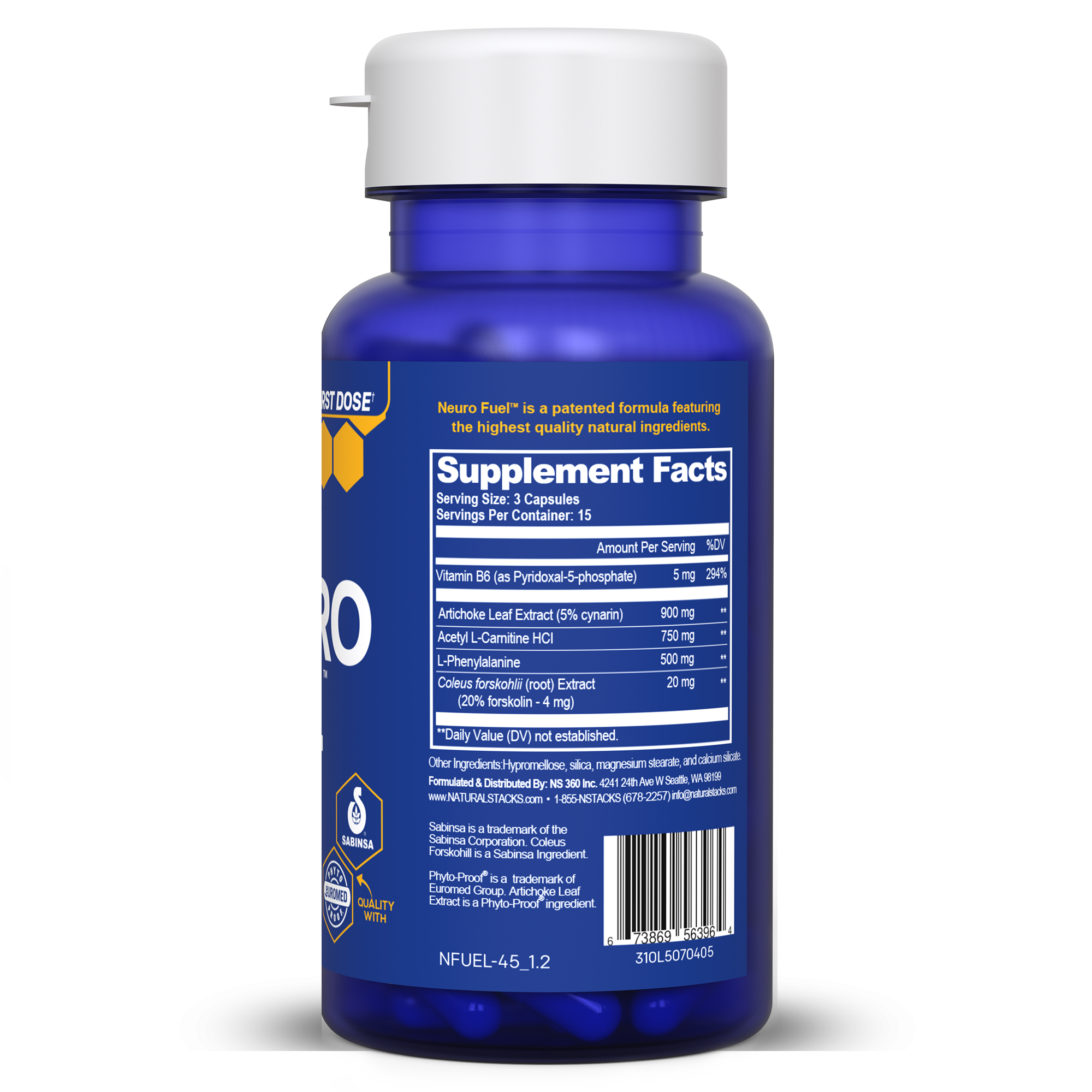 Natural Stacks Neuro Fuel 45 Capsules