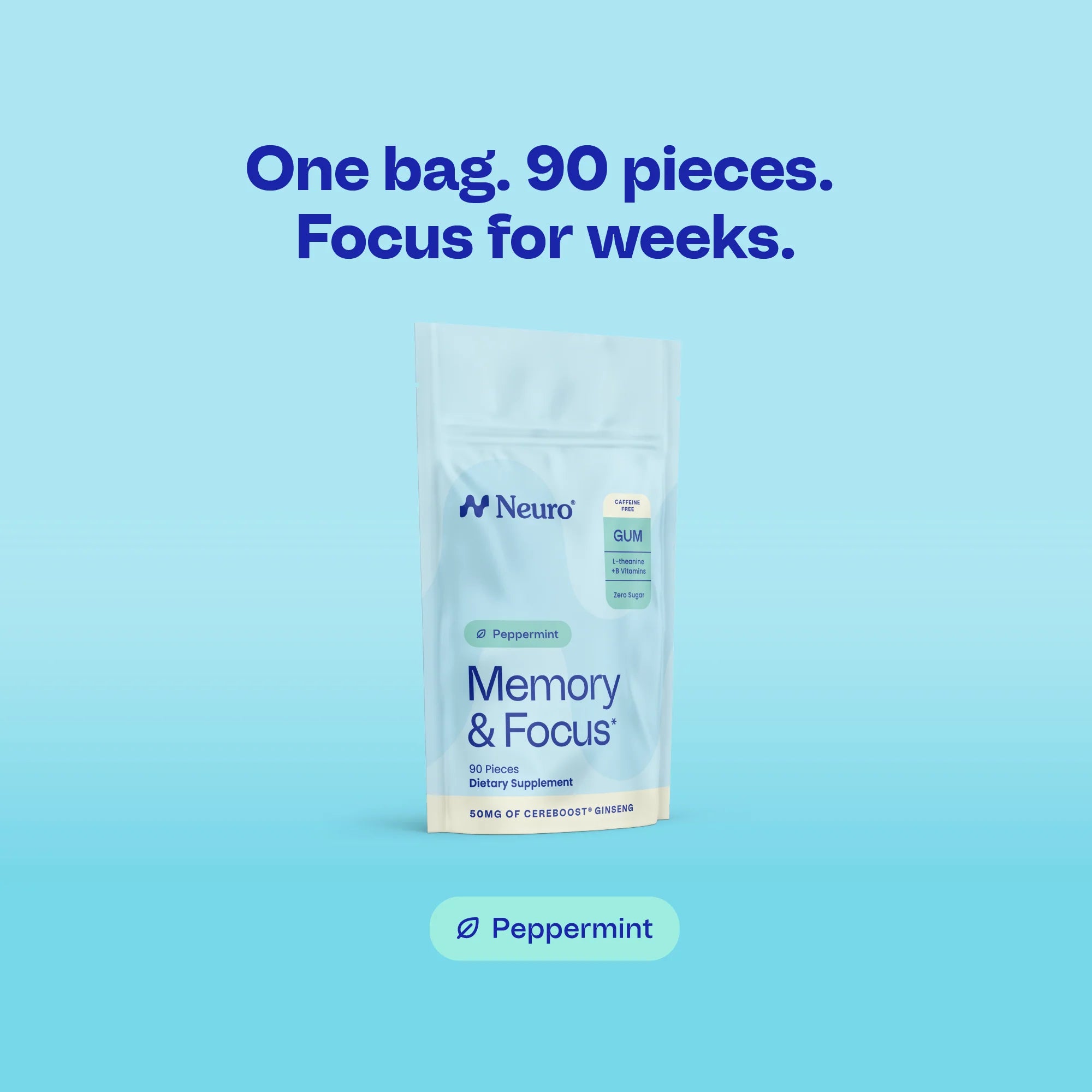 Neuro Memory & Focus™ Peppermint Bulk Bag 90 Pieces (no caffeine)