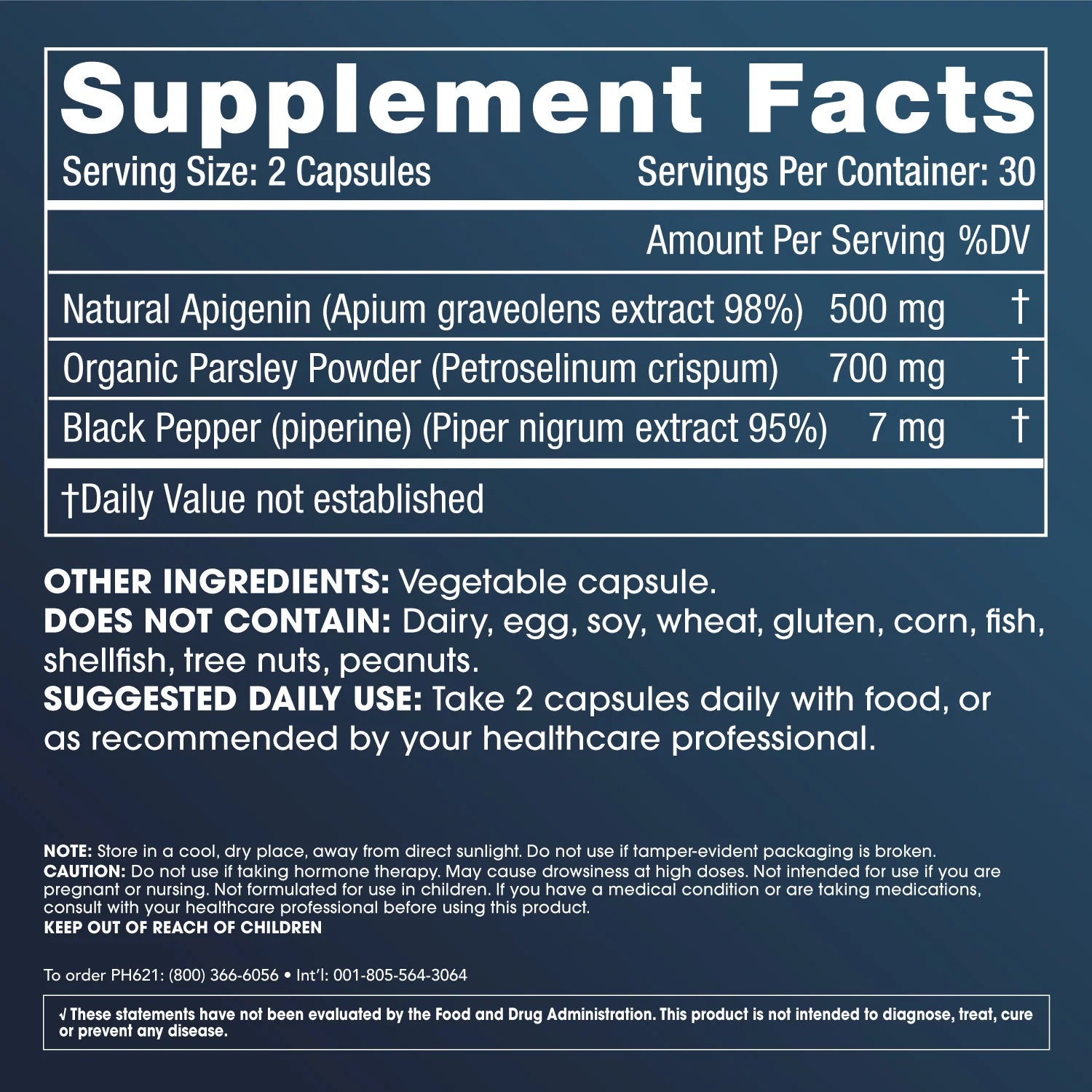 ProHealth Longevity Full Spectrum Apigenin 500mg 60 Capsules
