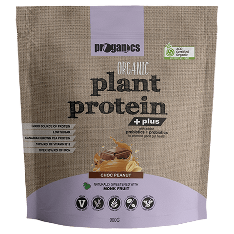 Proganics Plant Protein Plus Choc Peanut 900g