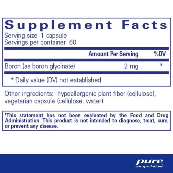 Pure Encapsulations Boron Glycinate 60 Capsules