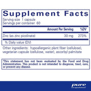 Pure Encapsulations Zinc 30 60 Capsules