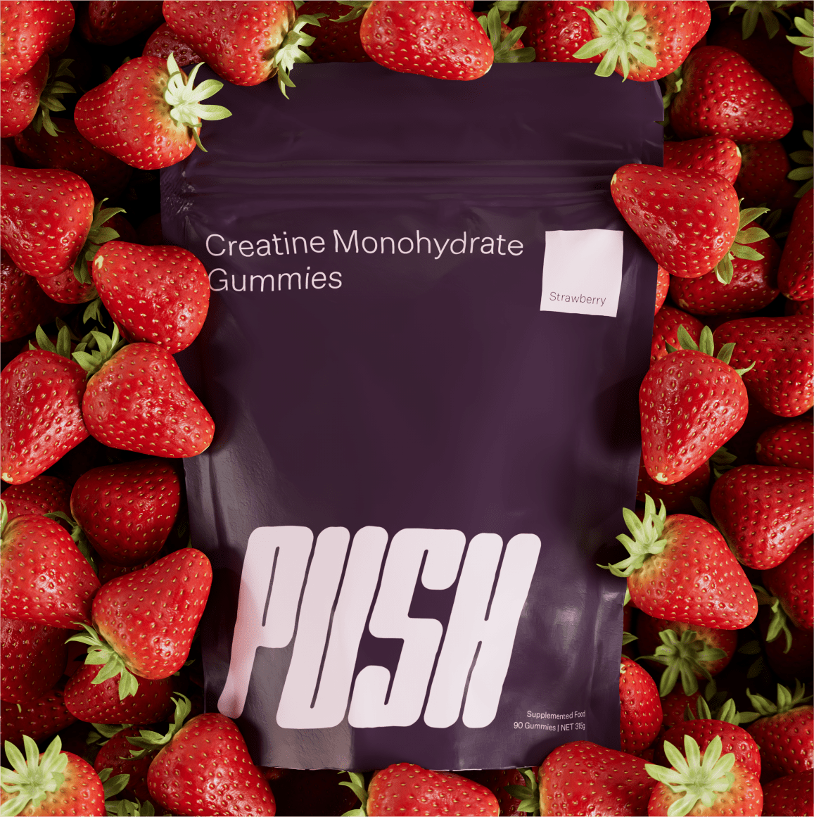 Push Creatine Gummies Strawberry 90 Gummies